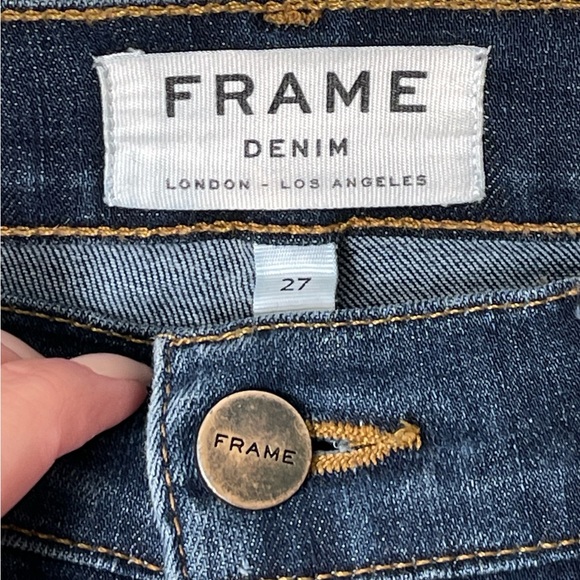 Frame Le Skinny de Jeanne Jeans blue distressed denim, Size 27 - Picture 4 of 8